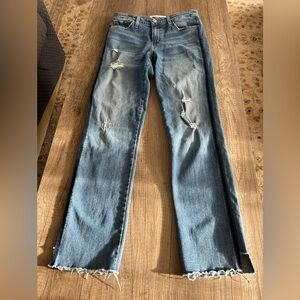 Flying Monkey Distressed Straight Leg Jeans - Blue